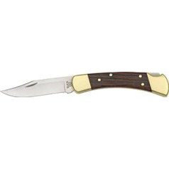 Buck Unisex - Adult 110 Hunter Lockback, Folding Knife, Clip Point Blade, Pocket Knife, Wooden Handle, Carving Knife, 420HC Blade Steel, Sharp Knife for Camping, Outdoor, Fishing, Multicoloured,