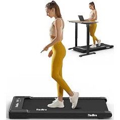 Redliro Walking Pad Treadmill Under Desk, Portable Mini Treadmill with Remote Control, Bluetooth, 120 kg Max Weight, Install-Free Jogging Machine for Home/Office