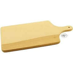 8 Picnic Bruschetta Serving Boards, Pizza Board, Dishwasher Resistant, Natural Wood, Large Each Approx. 42 cm x 22 cm, Bread Board with Handle, Natural Wood, Red Beech Untreated, as Raclette Pizza Dön.