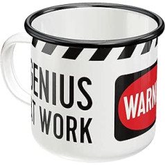 Nostalgic Art 43202 Genius At Work | Retro emaljas krūze | Vintage Gift Cup Outdoor, 8 x 8 x 8 cm