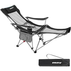 #WEJOY 2-in-1 Camping Chair Folding Lounger Foldable Beach Chair with Adjustable Backrest and Footrest