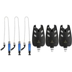 RiToEasysports 3 Fish Bite Alarms, 3 Swinger Audio and Video Alarm for Telescopic Fishing Rods for Bait Pouring Rods Fishing Materials