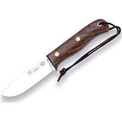 Joker Hunting Knife BS9 Campero CN112 Walnut Handle Sporty Blade 10.5cm Steel SANDVIK 14C28N with Brown Leather Sheath Tool for Fishing, Hunting, Camping and Hiking