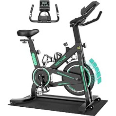 Micyox MX87 Exercise Bike, Ergometer Fitness Bikes with Magnetic Resistance, Indoor Bike with 12 kg Flywheel, LCD Monitor with Heart Rate Monitor, iPad Holder, Home Trainer, 150 kg Load Capacity