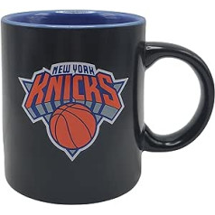 Boelter Brands divu toņu matēta melna kafijas krūze NBA komandas logotips ar komandas iekšējo krāsu (Ņujorkas Knicks)