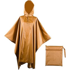 Heavy Duty Rain Poncho for Backpacking Waterproof Lightweight Adult Military Emergency Camping Men Women