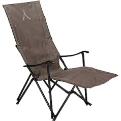 Grand Canyon EL Tovar Lounger - Camping Chair, Folding Chair with Armrest, High Back & Footrest - up to 100 kg - Aluminium - Falcon (Brown)