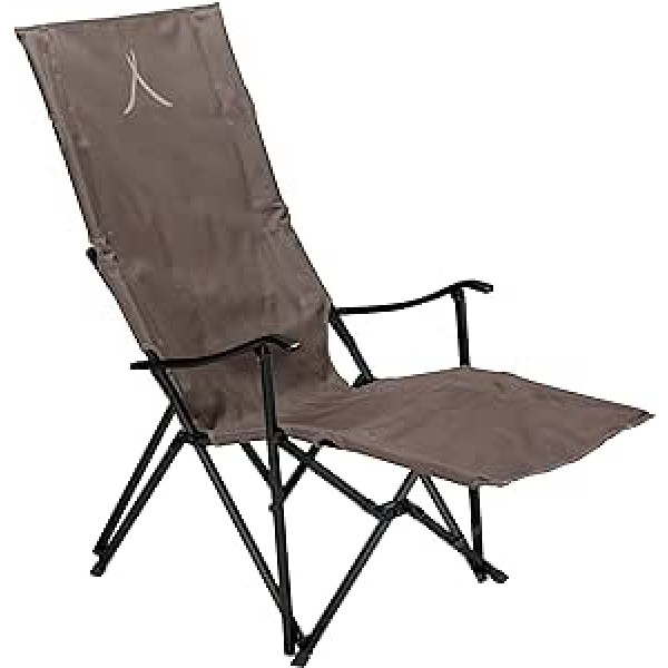 Grand Canyon EL Tovar Lounger - Camping Chair, Folding Chair with Armrest, High Back & Footrest - up to 100 kg - Aluminium - Falcon (Brown)