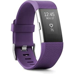 Fitbit Charge 2 aproce aktivitātes izsekotājs OLED Wireless Purple — sudraba