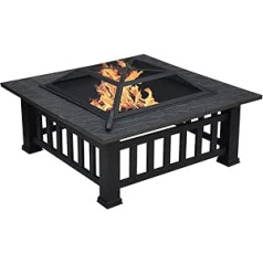 Centurion unterstützt GEDI daudzfunkcionālā Black Square Outdoor Garten & Patio-Heizung Fire Pit Brazier