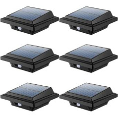 BILLION DUO Gutter Solar Light with Motion Sensor 40 LEDs Solar Lights for Outdoor Use Black Garden Lighting Cool White Solar Light 3W PIR Security Wall Light Outdoor Lamp for Garage, Patio