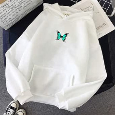 XYXZGM Žiemos megztiniai Moteriški megztiniai Harajuku Butterfly Print su gobtuvu Estetinis gobtuvas Pavasarinis Moteriškas Hoodie Gatvės drabužiai