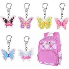 simarro 6 vienetų pakuotės drugelis raktų pakabukas mergaičių raktų pakabukai drugelių pakabukas vaikams rankinės krepšelio dekoravimui, spalvotas