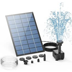 AISITIN Solar Fountain 2.5 W DIY Pond Pump 2024 Upgrade with 1.2 m Water Pipe Solar Fountain with 6 Fountain Styles, Floating Fountain Pump for Garden Pond, Bird Bath, Fish Container