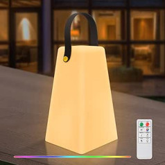 Āra lampa Pārnēsājama daudzkrāsaina LED āra lampa Bezvadu USB uzlādējama galda lampa ar tālvadības pulti āra aptumšojama 8 krāsu RGB ūdensizturīga kempinga iekšpagalma dārza mājas dekorēšanai