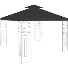 Ansobea lapenes nomaiņas jumts 3 x 3 m, lapenes jumts ūdensizturīgs ballīšu telts nomaiņas pārsegs dubultā jumta aizsargpārklājs UV aizsardzība Lapenes pārsegs telts nojume pelēks