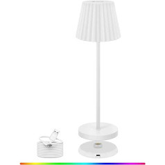 uuffoo LED akumulatora galda lampa, skārienregulējama RGB metāla LED bezvadu galda lampa ar bezvadu uzlādi, IP54 ūdensizturīga LED galda lampa restorāniem dārza bāriem (D ventilatora formas)