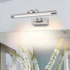 TYhogar LED spoguļa apgaismojums vannas istabai 40 cm 10 W, 3 krāsu temperatūras regulējams + nepārtraukti aptumšojams LED attēla gaisma ar grozāmu lampas galvu, sienas gaisma loka rokas spoguļa apgaismojuma lampa