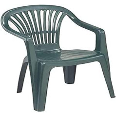 Monobloka stapelbarer Outdoor-Stuhl, niedrige Rückenlehne, 54 x 53 x 80 cm, Ražots Itālijā, Farbe grün