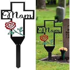 60x29cm Itin dideli kapo papuošimai kapinėms Metalinis kryžius Sodas Kiemas Kapų ženklai Kapinių memorialinis kryžiaus kuolas mamai Atminimo ženklai mamos kapui