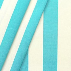 STOFFKONTOR Awning Fabric Outdoor Fabric Stripes Width 160 cm Sold by the Metre Turquoise Blue White