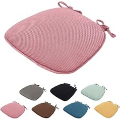 SWECOMZE Pack of 2 Sēdekļa spilvena krēsls 43 x 41 x 35 cm - Sēdekļa spilvena krēsla spilvens Sēdekļa spilvens ar siksnām Dārza krēsls (rozā)