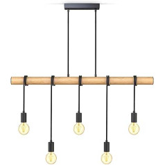 BKLicht - piekarināms gaismeklis ar E27 ligzdu, maks. 60 vati, vintage, piekaramā lampa, ēdamistabas lampa, viesistabas lampa, virtuves lampa, retro, vintage, 90 x 103 cm, melna