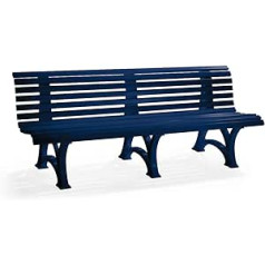 Blome Borkum Bench - Garden Bench for Garden, Balcony, Patio, Park Bench in Blue, 4 Seater, Made in Germany