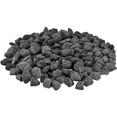 Mr. Fireglass 4,5 kg Lava Rocks melna dabīgā akmens granulas gāzes kamīnam, gāzes baļķu komplekts un grili, dekoratīvi ainavu celtniecības bloki lietošanai iekštelpās un ārā, 2–3 cm izmērs