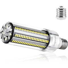 DragonLight korpuss ar 50, 50 W īpaši spilgtu kukurūzas gaismas LED spuldzi (aizstāj 350 vatus) - E27 Edison LED lampa ar E40 adapteri - 3000 K silti balts 6000 lūmenu lielas platības apgaismojuma zāles noliktavas darbnīcai