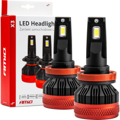Automobilių LED lemputės x3 serijos canbus amio h8 h9 h11 amio-02981