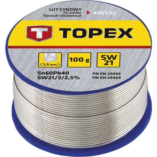 Topex Alvas lodmetāls 60% Sn, stieple 1,5 mm, 100 g