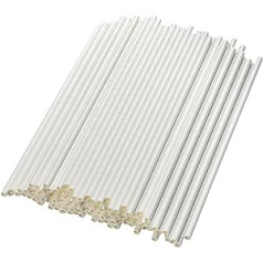 Extra Long Disposable White Paper Drinking Straws, 26 x 0.6 cm, Pack of 600 - Biodegradable and Compostable for Large Drinks, Restaurants, Bars