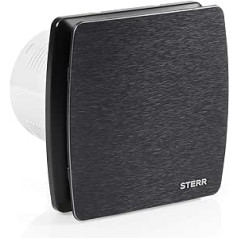 STERR Bathroom Fan 100 mm with Humidity Sensor Black Silent Bathroom Fan - Modern Bathroom Fan - Bathroom Fan 100 mm