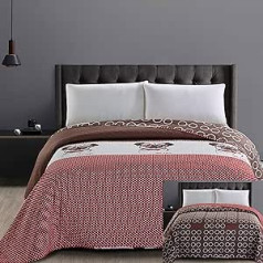 DecoKing Bedspread, Microfibre Bed Throw, Quilted Double-Sided, Easy Care, Grey Steel Anthracite Graphite White Dark Forest