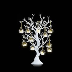 Inweder White Artificial Tree Branch Tree - 58 cm High Christmas Tree for Table Decoration Tree Display Large Easter Tree Wishing Tree for Wedding Halloween Birthday Christmas Home Decoration