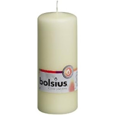 Bolsius Smooth Pillar Candles - Ivory - Set of 10 - Decorative Household Candles - Length Burning Time 42 Hours - Unscented - Natural Plant Wax - 15 x 6 cm