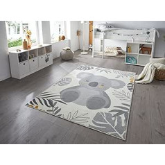 Hanse Home Koala Children's Room Rug - Boys Girls Play Rug Short Pile Rug Modern with Hearts Koala Motif, Soft Pile, Easy Care - Cream Mustard, 120 x 170 cm, 105533-120 x 170 cm