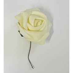 Cream Rose Buttonhole Cake Toppers x 12