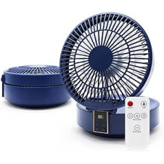 USB ventilators, galda ventilators, kluss un spēcīgs, automašīnas svārstības, tālvadības pults, 3 ātrumi, 4000 mAh akumulatora ventilators, mazs, 6,7 collu pārnēsājams piedāvājums mājām, birojam, āra aktivitātēm (zils)