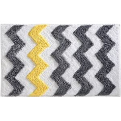 InterDesign 86 x 53 cm Mikrošķiedras Chevron paklājs, pelēks/dzeltens