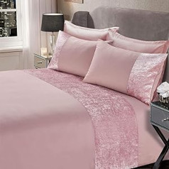 Sienna CRUSHED VELVET PINK CRUSHED VELVET SEGAS PĀRVALKS AR SPILVENU DARBU Sārtums ROZĀ 100 procentu poliestera vienvietīgs SDHSCVPBL01