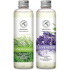 Istabas smaržu difuzora uzpilde Citronzāle un lavanda 400 ml - 2 x 200 ml - Uzpildes komplekts smaržu difuzoram - Reed difuzora uzpilde - Istabas aromāts - Istabas aromāts - Difuzora uzpilde - Telpas gaiss