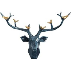 YHRJ Papercraft 3D dzīvnieki Brieža galvas sienas dekora skulptūra ar brieža galvu trīs izmēros iekštelpās iekarināma dāvana dzīvnieka galva, ģeometriski sveķi, videi draudzīgi 3 stili