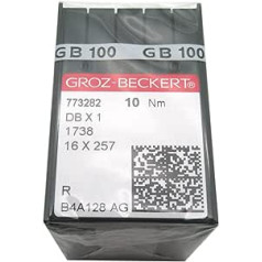 GROZ-BECKERT adatas — 100 DBx1 Groz Beckert 1738 16 x 257 šujmašīnu adatas (Groz Beckert DBX1 14/90)