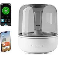 Airversa Humelle HomeKit Smart Humidifier with Thread (HomePod Mini/Apple TV4K 2021 or Higher Required), Water Tank Capacity 5.5 L, for Rooms up to 50 m2 (Pebble Grey)