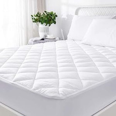 100% Cotton Extra Deep Quilted Mattress Protector 40cm Hotel Quality Absorbent Breathable and Machine Washable Anti Allergic Low Noise (Single)