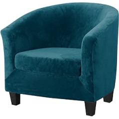 Atnaujinkite įtemptus fotelio užvalkalus, 2 dalių aksominį užvalkalą su pagalvėlės užvalkalu, nuimamą plaunamą klubo kėdės užvalkalą biurui, valgomajam, svetainei, miegamajam (mėlynas 1)
