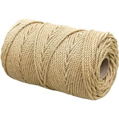 100 m Thickened Natural Hemp Rope 6 mm Jute Rope Heavy Rope for Crafts DIY Crafts Brown Decoration Hemp String