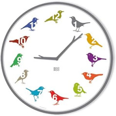 KOOKOO UltraFlat Color, Moderne Singvogeluhr mit 12 heimischen Vogelstimmen